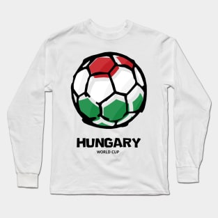 Hungary Football Country Flag Long Sleeve T-Shirt